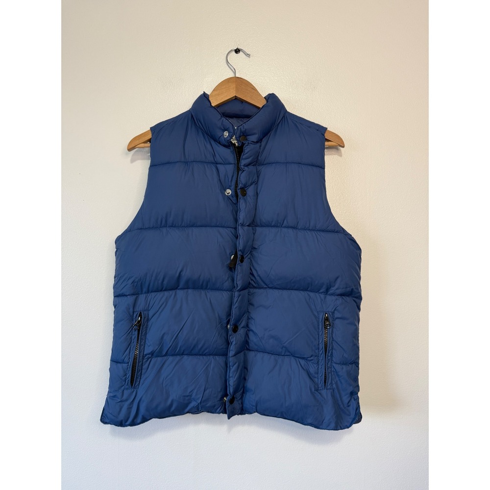 Old Navy‎ Blue Puffer Vest Lightweight Zip Pockets Quilted Outerwear Size L